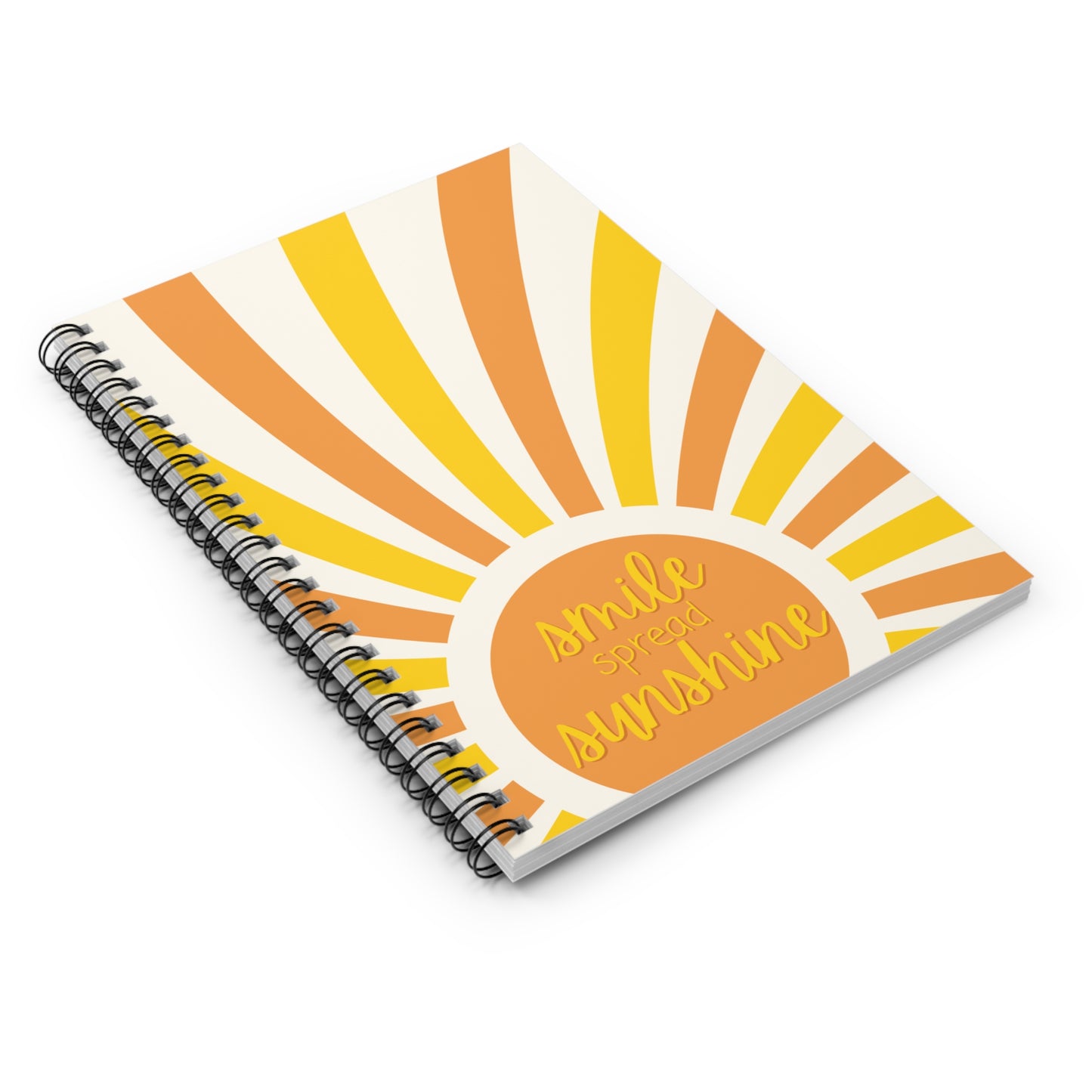 Smile Spread Sunshine Spiral Notebook -Happy Sunny Yellow & Orange Journal