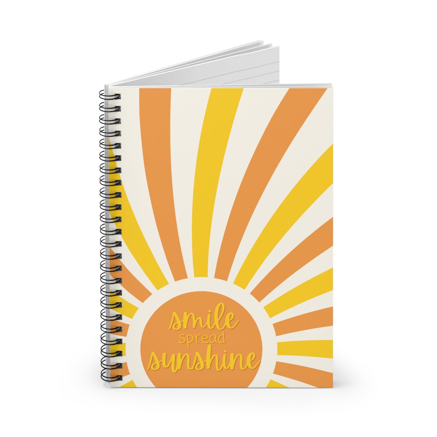 Smile Spread Sunshine Spiral Notebook -Happy Sunny Yellow & Orange Journal