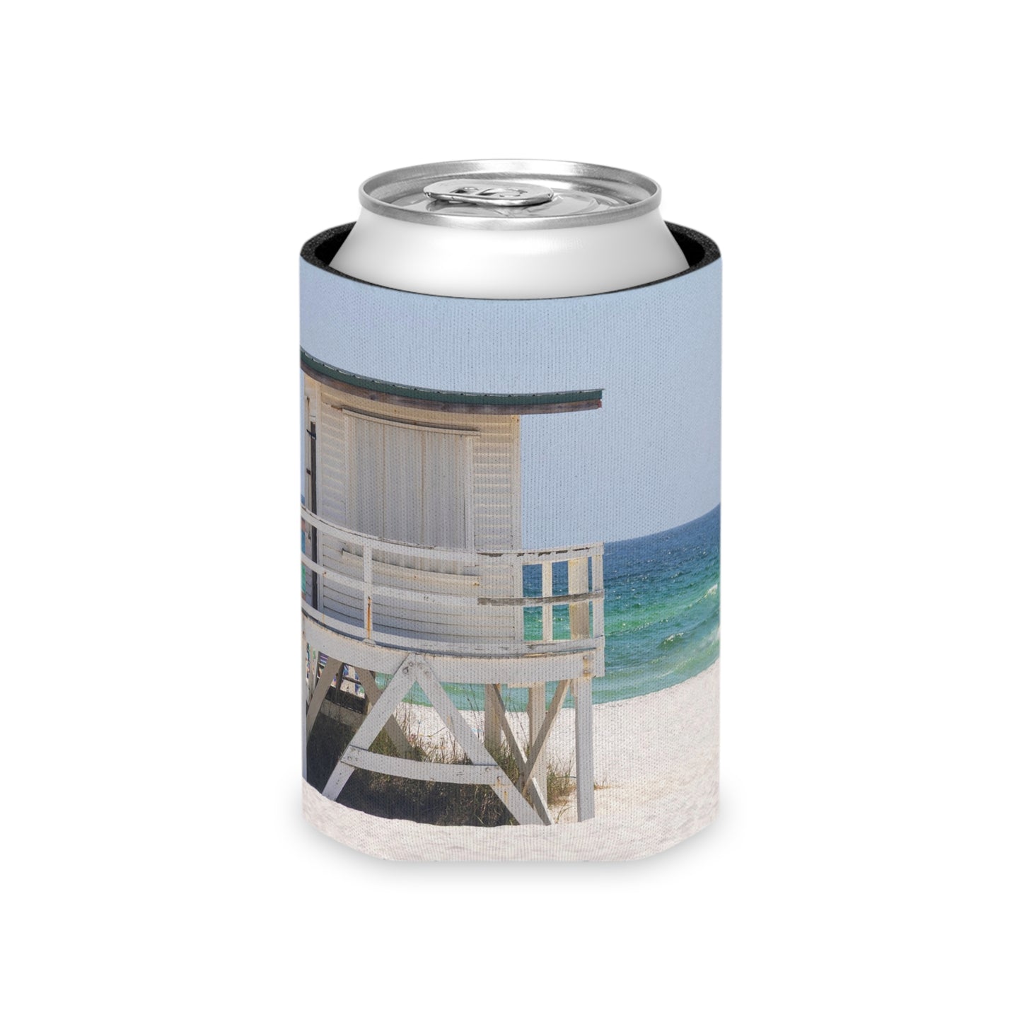 Beach House Can Cooler, Summer Cooler Sleeve, Drink Insulator, Gift for Beach Lovers, Destin Beach Accessory, Coastal Party Accessory, Beach Day Essential