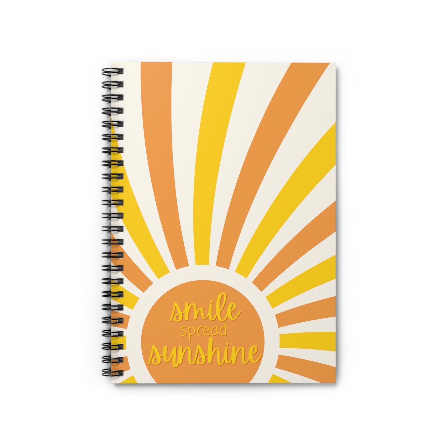 Smile Spread Sunshine Spiral Notebook -Happy Sunny Yellow & Orange Journal