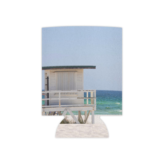 Beach House Can Cooler, Summer Cooler Sleeve, Drink Insulator, Gift for Beach Lovers, Destin Beach Accessory, Coastal Party Accessory, Beach Day Essential